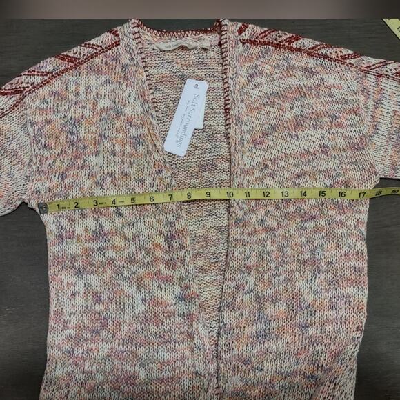 Soft Surroundings Ochoa Cotton Blend Open Front Cardigan Bohemian Beige Size S - Picture 6 of 14